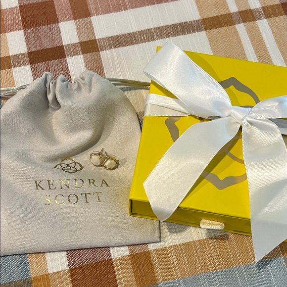 Kendra Scott Jewelry - Kendra Scott Gold Hexagon Stud Earrings with Branded Pouch